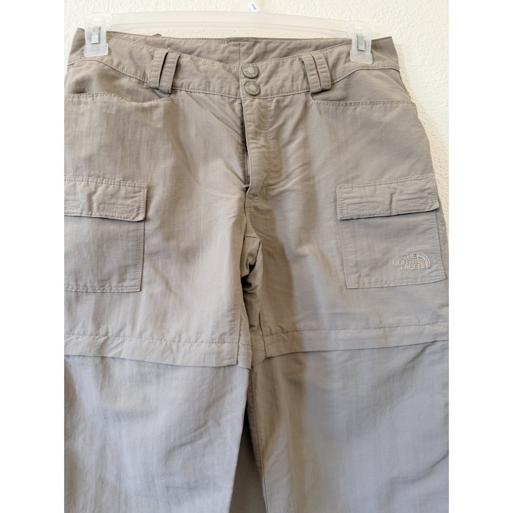 The North Face Womens Cargo Pants Size 8 Convertible Hiking Nylon Tan - Picture 4 of 16